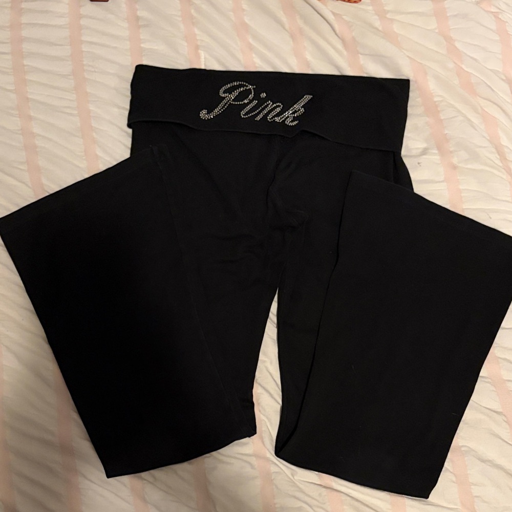 PINK Foldover Flared Leggings